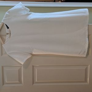 Lulu's White/ Gold Zipper T-Shirt Dress